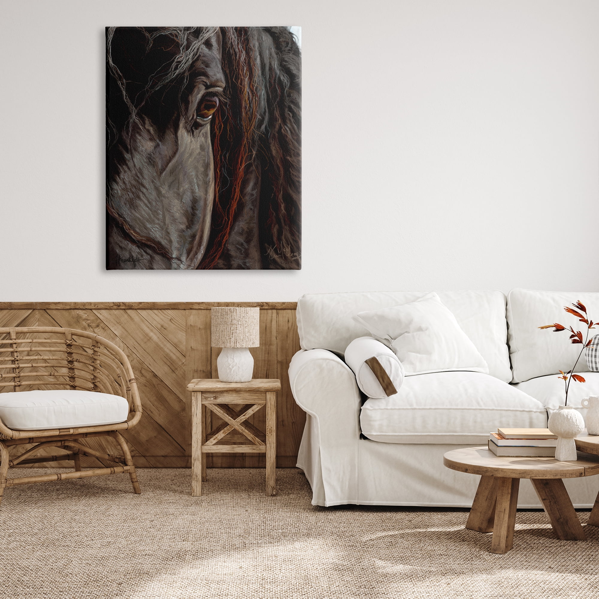 Stupell Industries Close Up Horse Portrait Animals & Insects Painting Gallery Wrapped Canvas Print Wall Art, 36 x 48
