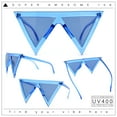thumbnail image 2 of Womens Flat Top Perfect Triangle Bold Oversized Cat Eye Plastic Sunglasses Blue - Black, 2 of 8