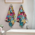 thumbnail image 4 of SKYSONIC 2 Pack Geometry Embroidery Hand Towels, Colorful Kitchen Towel Ultra Soft and Absorbent,Decorative Fingertip Face Towel for Bathroom Hotel, 28.3"x14.4", 4 of 6