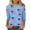 Sky Blue, variant on SELONE Fourth of July Print Womens Workout Tops Star Pullover Crewneck 3/4 Sleeve Pullover Patriotic Clothes