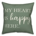 thumbnail image 2 of Creative Products Heart is Happy Here on Green 18x18 Indoor / Outdoor Pillow, 2 of 3