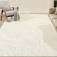 thumbnail image 2 of HIWEAVER Camel 9' x 12' Washable Abstract Striped Area Rug for Living Room Indoor Throw Neutral Carpet Modern Geometric Non-Slip Foldable Floor Cover for Dorm Home Decor, 2 of 6