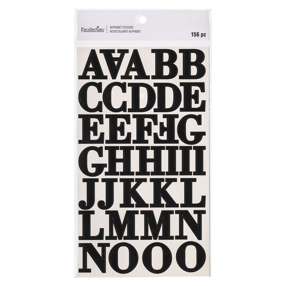 Recollections Black Serif Alphabet Stickers, 12 Packs: 156 ct. (1,872 total)