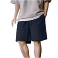 thumbnail image 3 of Avtoify Summer Men's Casual Fashionable Solid Color Drawstring Elastic Waist Summer Mens Pants Shorts, 3 of 8