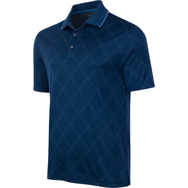 Greg Norman - Polo de rugby para hombre, diseño de diamante, color azul, mediano Greg Norman polo, rugbi