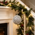 thumbnail image 4 of Silver Glitter Foam Christmas Ball Ornament, Rhinestone Beaded Hanging Bauble for Christmas Tree Decor Wreath Mantel Holiday Home Decor, 4 of 6
