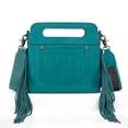 thumbnail image 6 of Wrangler Top Handle Bag for Women Embroidered Fringe Western Crossbody Purse, Turquoise, 6 of 7