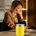 thumbnail image 4 of Coffee Mug with Handle,14oz Insulated Stainless Steel Coffee Travel Mug,Double Wall Vacuum Reusable Coffee Cup with Lid(Yellow), 4 of 4