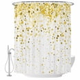 thumbnail image 2 of Yellow Polka Dot Waterproof Fabric Shower Curtain,Ombre Abstract White Monochrome Waterproof Fabric Shower Curtain for Bathroom Curtains Bathtubs Hotel Shower Curtains with 12 Hooks Small 36x78in, 2 of 8