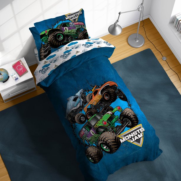 monster jam monster truck twin comforter