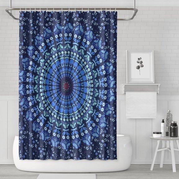 Waterproof Bohemian Shower Curtain 72x72 Inch Boho Style Polyester Unique Shower Curtain for Bathroom Hotel Home Decor with 12 Plastic Hooks