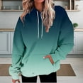 thumbnail image 2 of ManxiVoo Oversized Gradient Print Hooded Sweatshirt Women Casual Loose Long Sleeve Pullover with Pockets Fashion Tops XXL Size Mint Green, 2 of 9