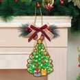 thumbnail image 2 of Colgante de Santa con pintura de diamantes, juego de decoraciones navideñas de madera, colgante de muñeco de nieve JShteea  El nuevo, 2 of 9