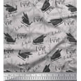 thumbnail image 2 of Soimoi Georgette Viscose Fabric Sleigh & with Love Text Print Fabric by The Yard 42 Inch Wide, 2 of 3