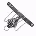 thumbnail image 2 of de de material cuero PU Negro Gótico Brazaletes Punk Regalos de Joyería de BLESIY Pulsera de motociclista con guante de mano, 2 of 7