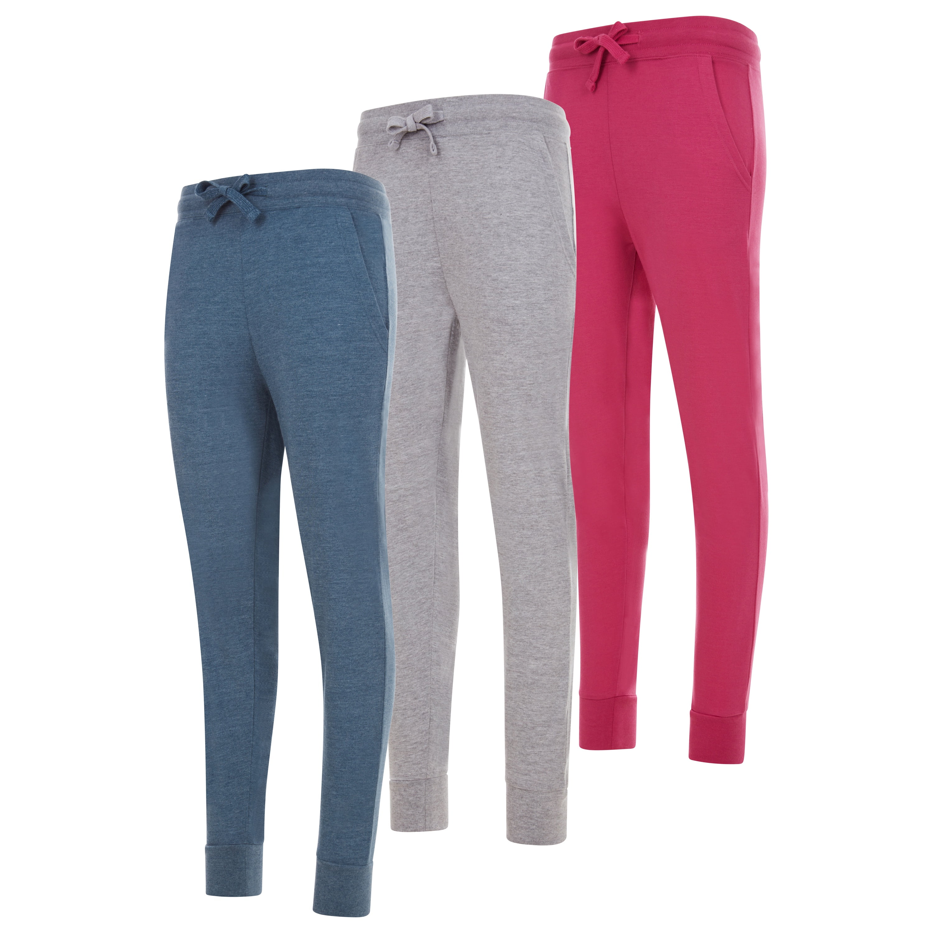 Womens Running Workout Yoga Leggings with Pockets and Ealstic Cuff, Pack of 3 Up to XXL