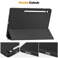 thumbnail image 6 of ELEHOLD Case for Samsung Galaxy Tab S10 FE+, Slim Stand Protective Case with S Pen Holder, Auto Sleep/Wake PU Leather Folio Cover,Black, 6 of 7