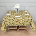 thumbnail image 3 of White Flower Leaves Yellow Pattern Square Tablecloth,Waterproof Square Table Cover,Wipeable Spillproof Washable Table Cover for Home Kitchen Party Decor 60"x60"(152x152cm), 3 of 6