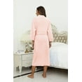 thumbnail image 3 of HEARTNICE Womens Robe, Lightweight 3/4 Sleeve Knit Spa Bathrobe Soft Kimono Long Loungewear,(Pink 2XL), 3 of 6