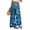 Dark Blue, variant on Women's Drawstring Waist Leaf Print Wide Leg Pants with Split Detail for Casual & Summer Wear Blue 2XL