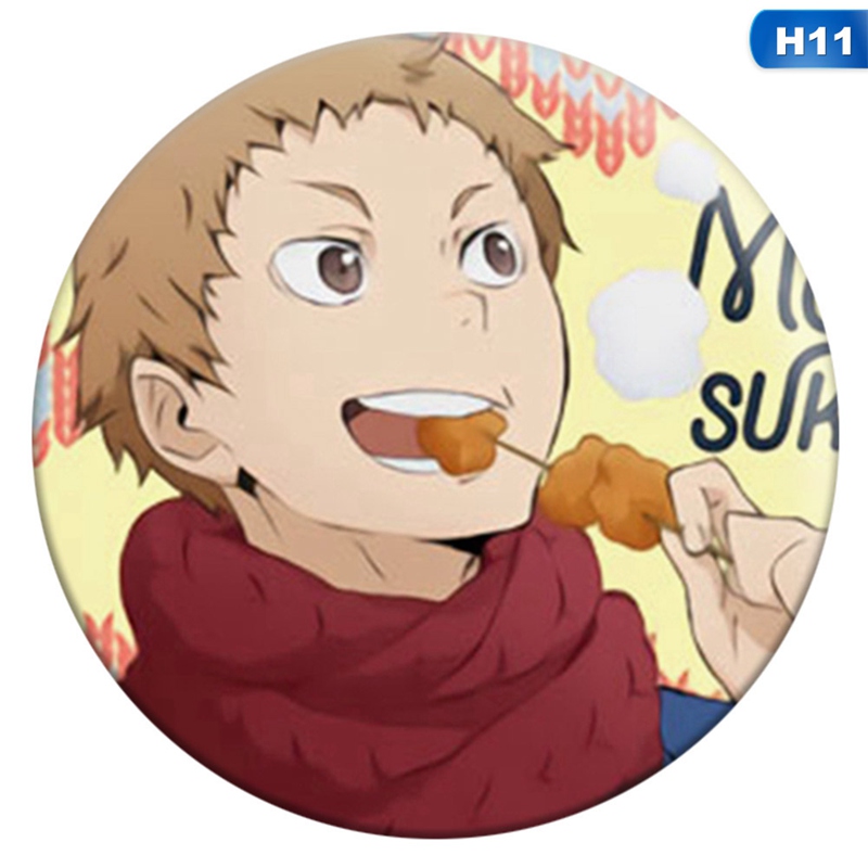 Akoada Haikyuu Anime Badge Pin Button Otaku Bag Garniture Brooch T