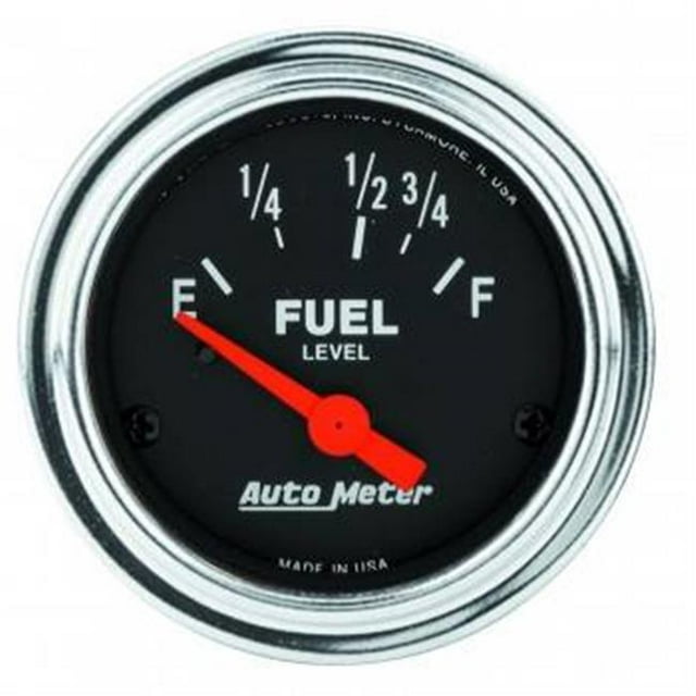 Auto Mètre 2518 Jauge de Niveau de Carburant Électrique Chromée Traditionnelle - 2,06 Po.
