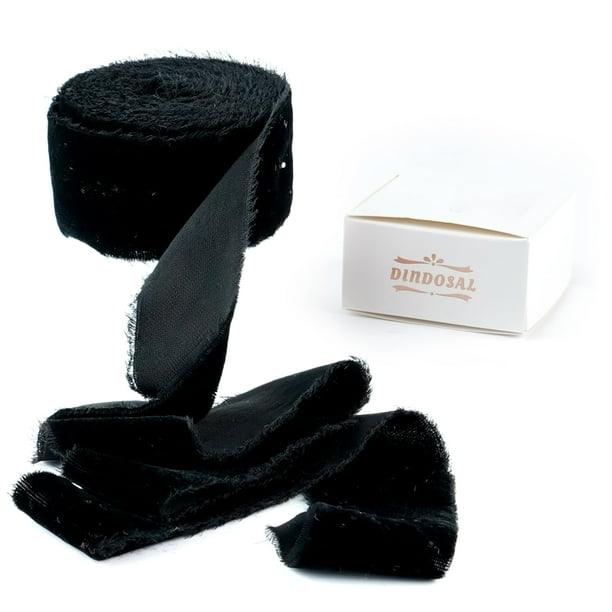 Cinta DINDOSAL de terciopelo negro de 3 yardas (2,7 m) x 3,8 cm