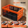 thumbnail image 3 of Plastic Collapsible Storage Basket, 45L 3 Packs, Folding Stackable Storage Containers/Bins with Handles, Large Heavy Duty Containers for Clothes, Toys, Books, Snack, Shoes and Grocery Organizing, 3 of 5