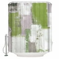 thumbnail image 2 of Sage Green Bathroom Curtain 96 Inch Shower Curtain with Hooks, Modern Geometric Grey Oil Painting Abstract Waterproof Polyester Bath Curtain Washable Bathtub Curtain 72''x 96'', 2 of 6