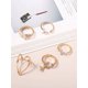thumbnail image 3 of 5pcs/set Random Fashion Zinc Alloy Rhinestone Butterfly & Heart Decor Ring For Women For Gift, 3 of 5