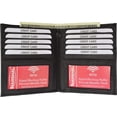 thumbnail image 2 of RFID Blocking 2 ID Bifold Hipster Credit Card Wallet Genuine Cowhide Leather Black, 2 of 6