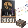 thumbnail image 1 of BRI Caja de música de madera con manivela de Halloween para decoración del hogar, adornos, caja de música pintada con elementos de Halloween, 1 of 8