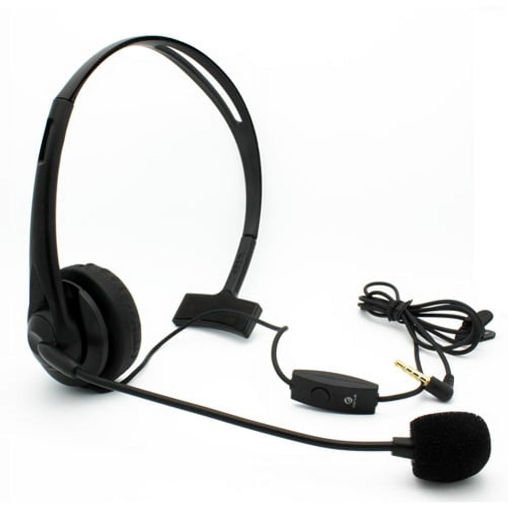 Earphone w Mic Wired Mono Headphone for Kyocera DuraXV Extreme -- Headset 3.5mm Single Earbud Hands-free Microphone Over-the-Head compatible with Kyocera DuraXV Extreme Flip Phone