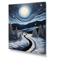 thumbnail image 2 of Designart "Frosty Road Leading into Winter's Embrace I" Landscapes Canvas Wall Art - Modern Blue Road Bedroom Canvas Wall Art, 2 of 6
