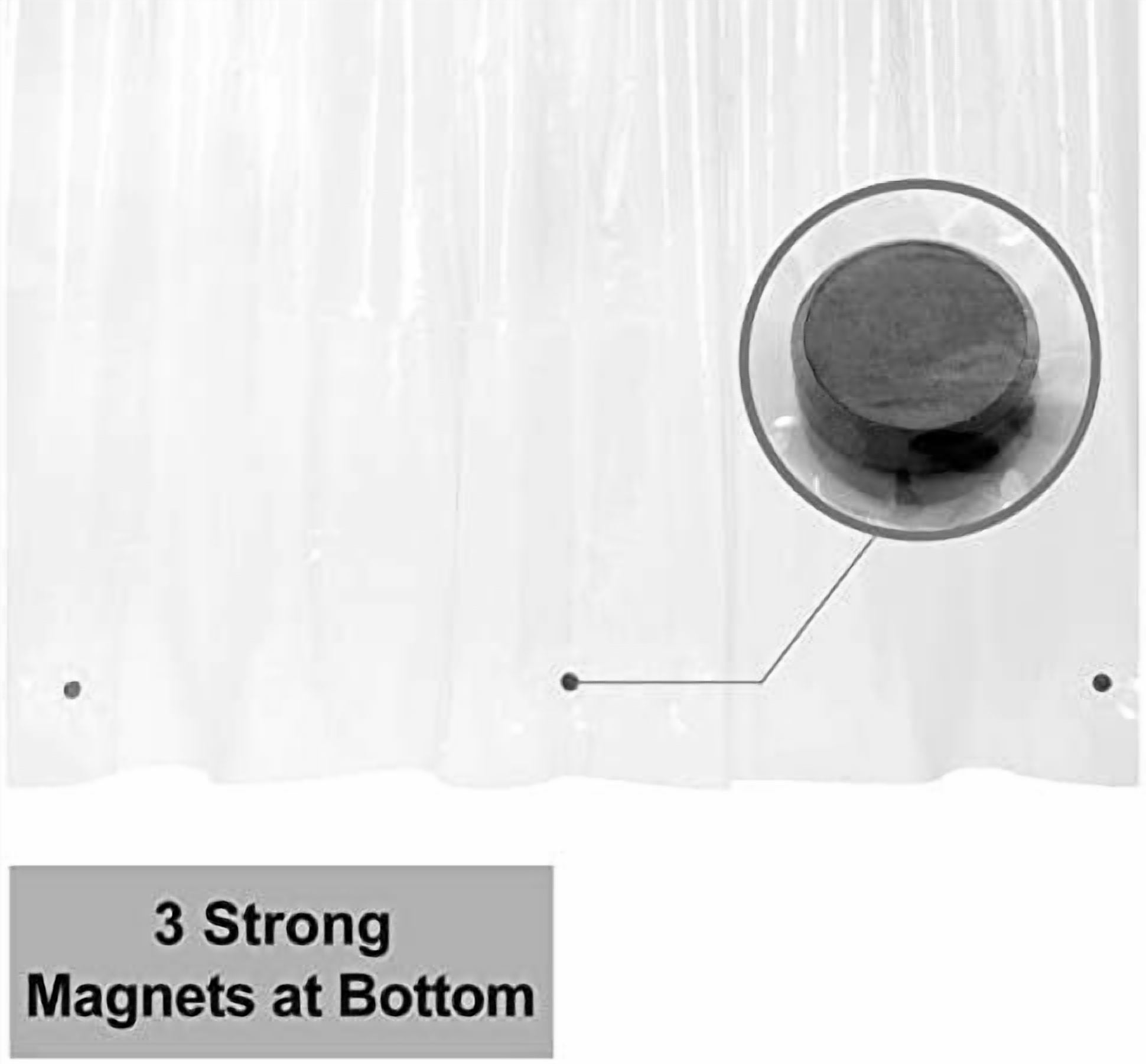 54x78 Inch Stall Shower Curtain/Liner 8G Heavy Duty Clear PEVA, 3 Bottom Magnets, Waterproof, PVC Free, Metal Grommets
