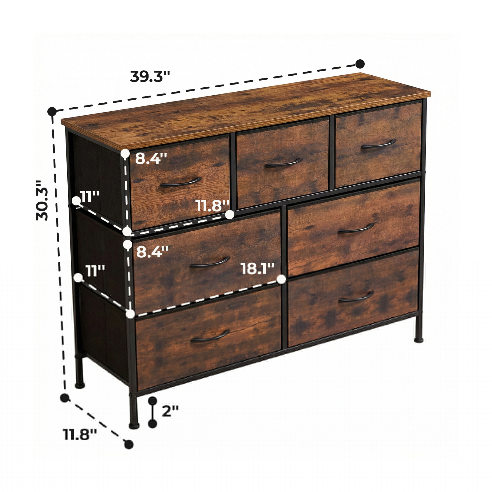 Alvantor Tall Dresser Fabric Storage Tower ,Wooden Top for Kid Room, Closet, Entryway, Nursery