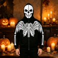 thumbnail image 2 of Y-Sunset Halloween Skeleton Hoodies for Men Big and Tall, Long Sleeve Mens Hoodies Graphic Design, Loose Fit Mens Hoodies Zip Up With Front Pockets for Outdoor Fall Winter, 2 of 4