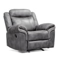 thumbnail image 2 of Furniture of America Gordon Modern Faux Leather Manual Recliner Chair with Glider, Warm Gray, 2 of 5