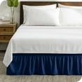 thumbnail image 1 of Bare Home Adjustable Wrap Around Bed Skirt - 15 Inch Drop - Easy Fit - Ruffle Pleats - Twin XL, Dark Blue, 1 of 6