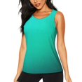 thumbnail image 2 of Picia Turquoise Light Blue Pattern Women's Workout Tank Top,Breathable Activewear,Slim Fit Athletic Top,Versatile Workout Moisture-wicking top-Medium, 2 of 9