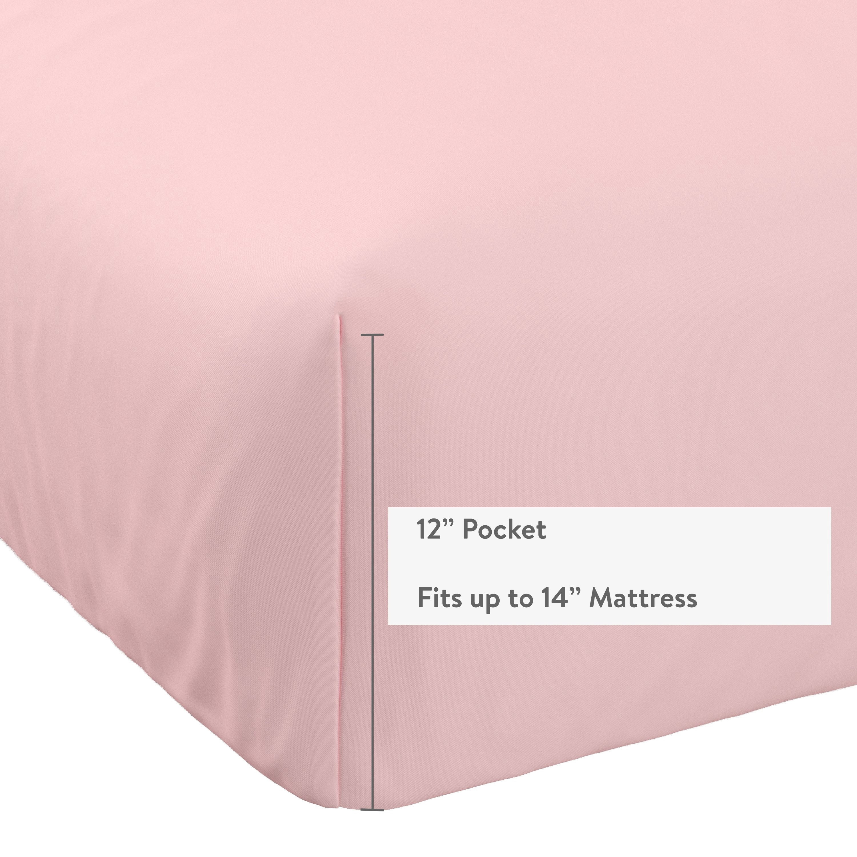 Mainstays Kids Microfiber Bed Sheet Set, Twin, Light Pink, 3 Pieces