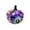 Purple, variant on Marbled Halloween Pumpkin Ornament, 3.91 x 3.91 x 3.54 in, Resin Skull Style Trinket for Desktop Table Decor