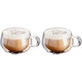 thumbnail image 1 of Tazas de café de vidrio de doble pared con asa, 50 ml/150 ml/280 ml, juego de 2, 1 of 5