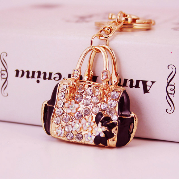 Women Bag Keychains for Women Bling Bag Key Ring for Girl Pu