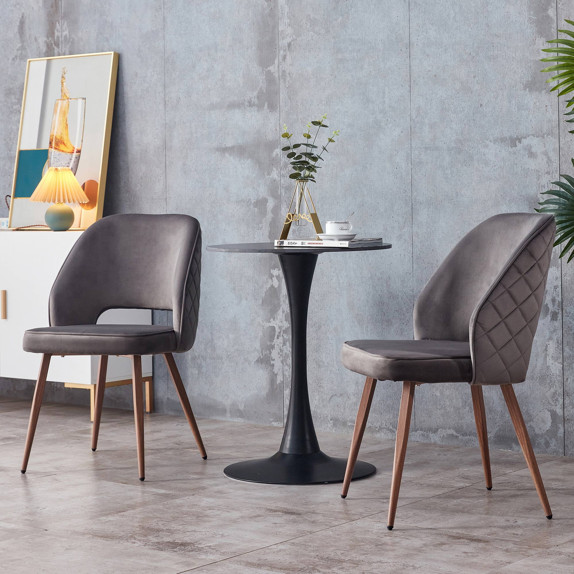 Living Room Chair Set of 2, Upholstered Dining Chair with Back and