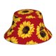 thumbnail image 1 of Fotbe Sunflowers On Red Sombrero Tipo Pescador con Estampado – Sombrero de Sol de Algodón de Moda para Playa, Golf, Pesca, 1 of 6