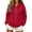 Red, variant on Guluxicc Women's Hooded Jackets with Pockets Drawstring Full Zip Ribbed Cuffs Long Sleeve Solid Casual Jackets Fall Winter