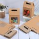thumbnail image 3 of Rectangle Paper Gift Boxes with Clear Window for Party Wedding Bakery Box BurlyWood 5.8x9.7x15.1cm, 3 of 9