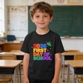 thumbnail image 2 of Kids Back To School T Shirt Crew Neck Short Sleeve Stylish Print Pullover Tops Casual Loose Summer Outfits (7 Years, Black), 2 of 9