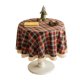 thumbnail image 4 of Nvzi Mantel circular de algodón y cáñamo con diseño de rayas retro para mesa decorativa de Navidad (verde, 90 cm), 4 of 5
